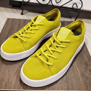 Glesswein Womens Quality Merino Wool Runners Neon Yellow Mesh Lace Up Size 38